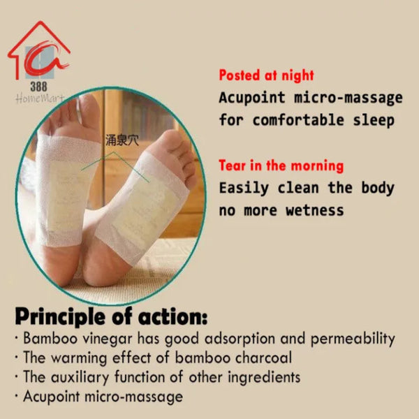 100% 🥉 Pure Sole Herbal & Gentle Ingredient Detox Foot Pads Buy 10 Get 10 Free (Pack of 20)